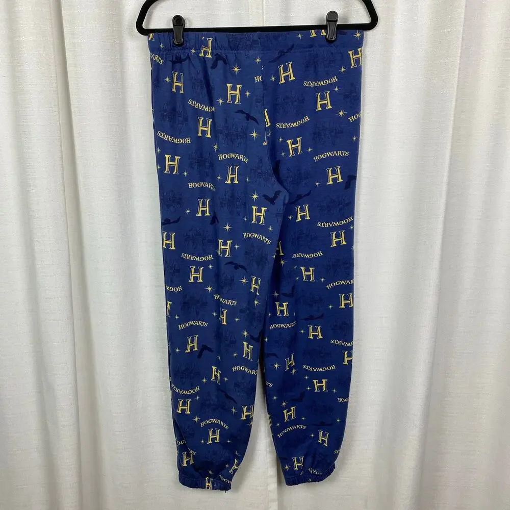 The Wizarding World Of Harry Potter Blue Hogwarts Two Piece PJ Jogger Set Sz.M - Picture 7 of 14
